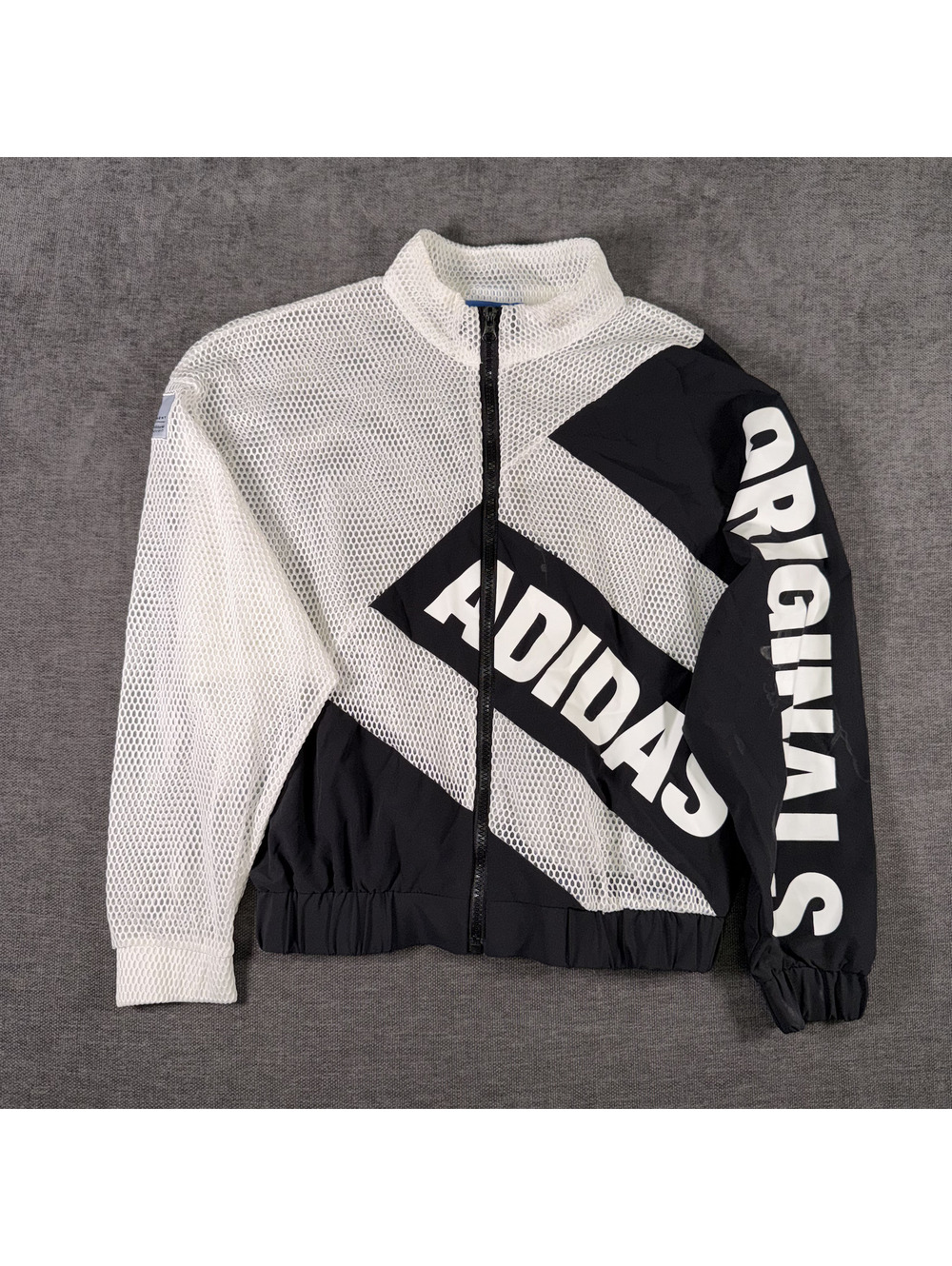 Adidas Originals Mesh Track Jacket Black and White Size 34